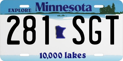 MN license plate 281SGT
