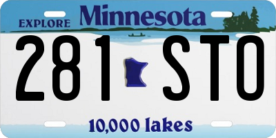 MN license plate 281STO