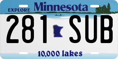 MN license plate 281SUB