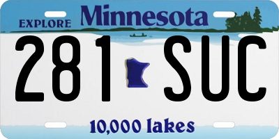 MN license plate 281SUC