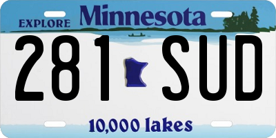 MN license plate 281SUD