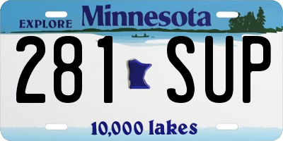 MN license plate 281SUP
