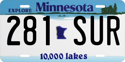 MN license plate 281SUR