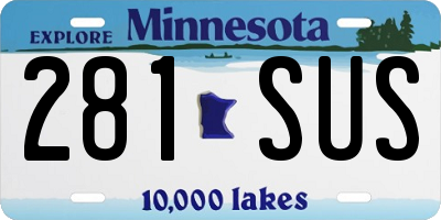 MN license plate 281SUS