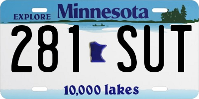 MN license plate 281SUT