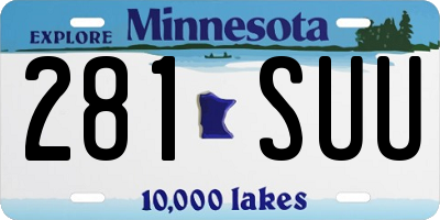MN license plate 281SUU