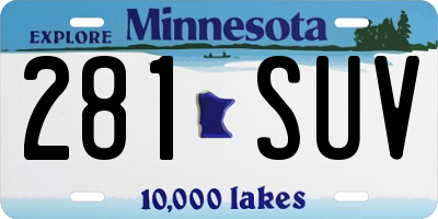 MN license plate 281SUV