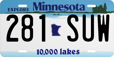 MN license plate 281SUW