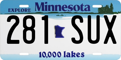MN license plate 281SUX