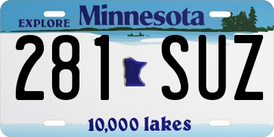 MN license plate 281SUZ