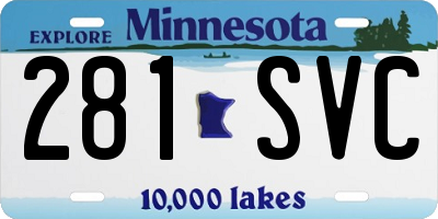 MN license plate 281SVC
