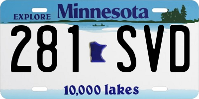 MN license plate 281SVD