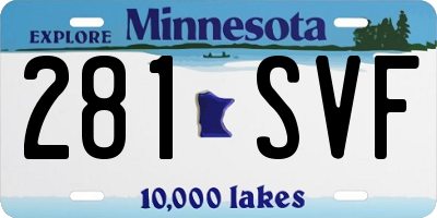 MN license plate 281SVF