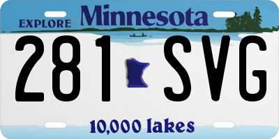 MN license plate 281SVG