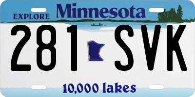MN license plate 281SVK