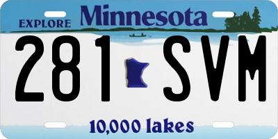MN license plate 281SVM