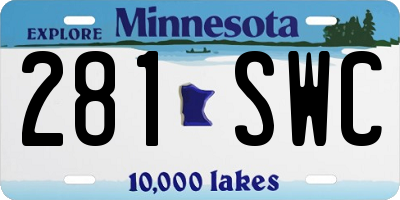 MN license plate 281SWC