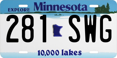 MN license plate 281SWG