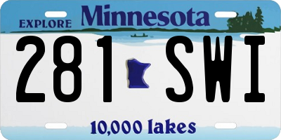 MN license plate 281SWI