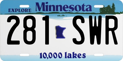 MN license plate 281SWR