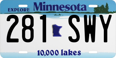 MN license plate 281SWY