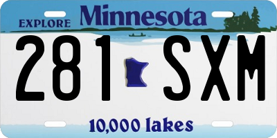 MN license plate 281SXM