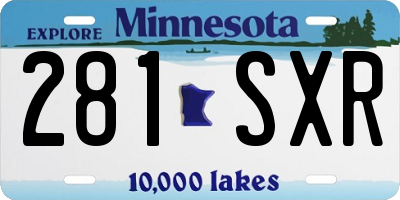 MN license plate 281SXR