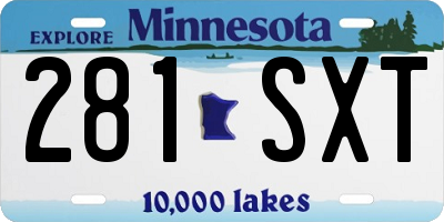 MN license plate 281SXT