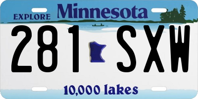 MN license plate 281SXW