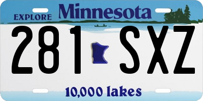 MN license plate 281SXZ