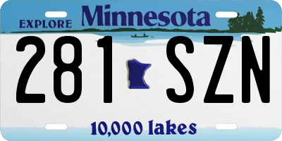 MN license plate 281SZN
