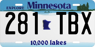 MN license plate 281TBX