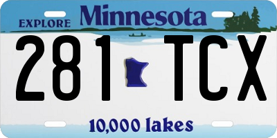 MN license plate 281TCX