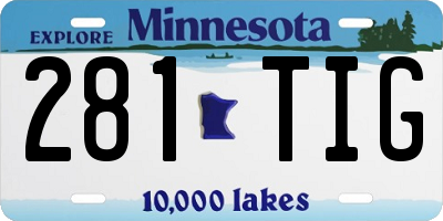 MN license plate 281TIG