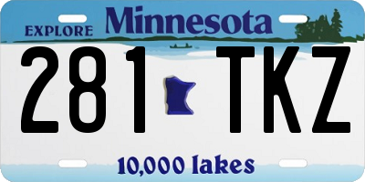MN license plate 281TKZ