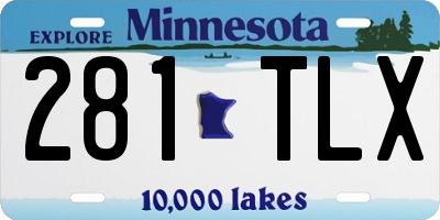 MN license plate 281TLX