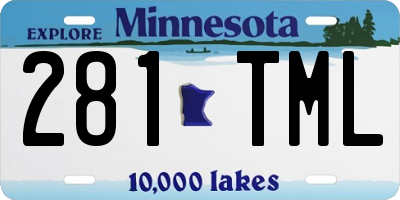 MN license plate 281TML
