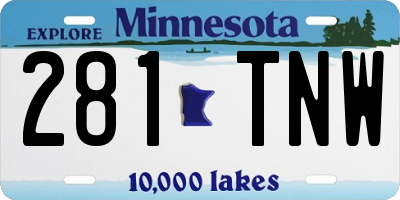 MN license plate 281TNW