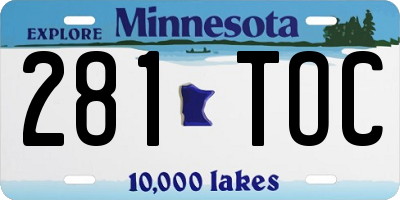 MN license plate 281TOC