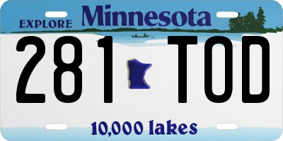 MN license plate 281TOD