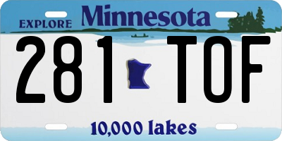 MN license plate 281TOF