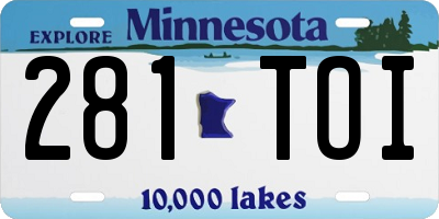 MN license plate 281TOI
