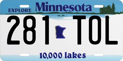 MN license plate 281TOL