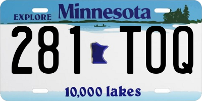 MN license plate 281TOQ