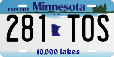 MN license plate 281TOS