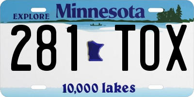 MN license plate 281TOX