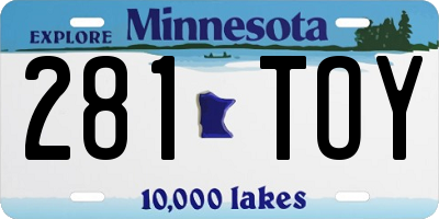 MN license plate 281TOY