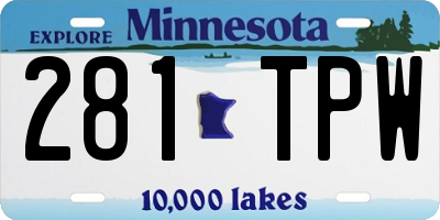 MN license plate 281TPW