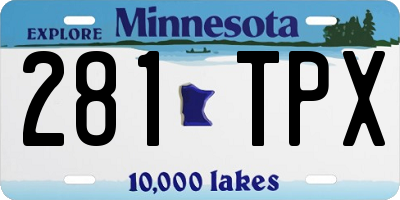 MN license plate 281TPX