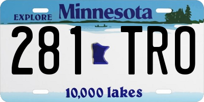 MN license plate 281TRO